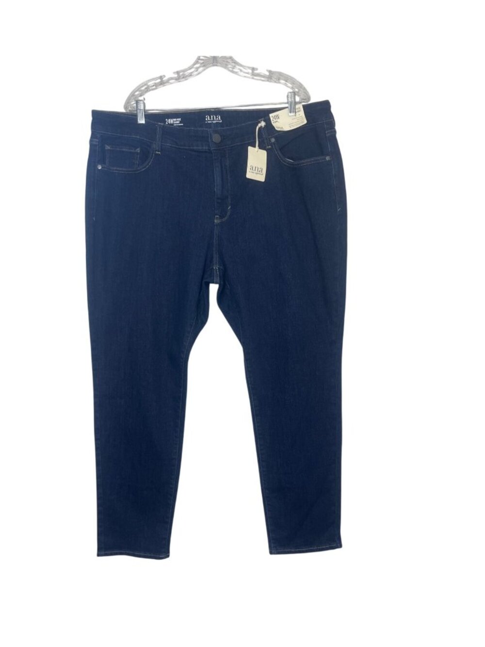 A.n.a Womens Mid-Rise Skinny Jeans Size 24W Dark Blue New Denim